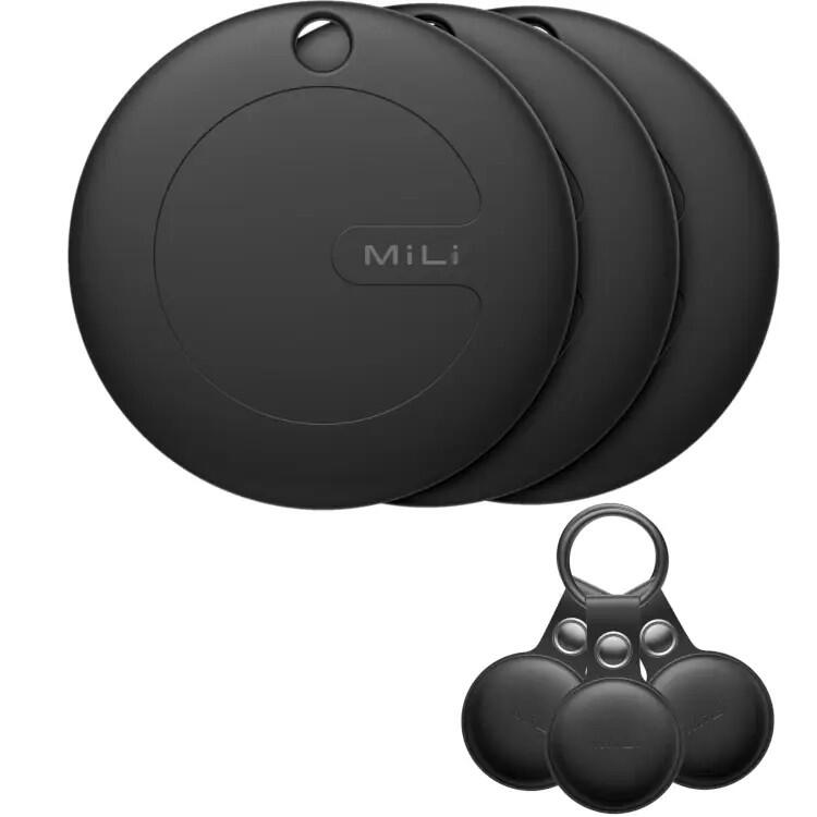 Lokalizator czarny bluetooth x3 z czarnym etui z zawieszką dla iOS MILI MiTag