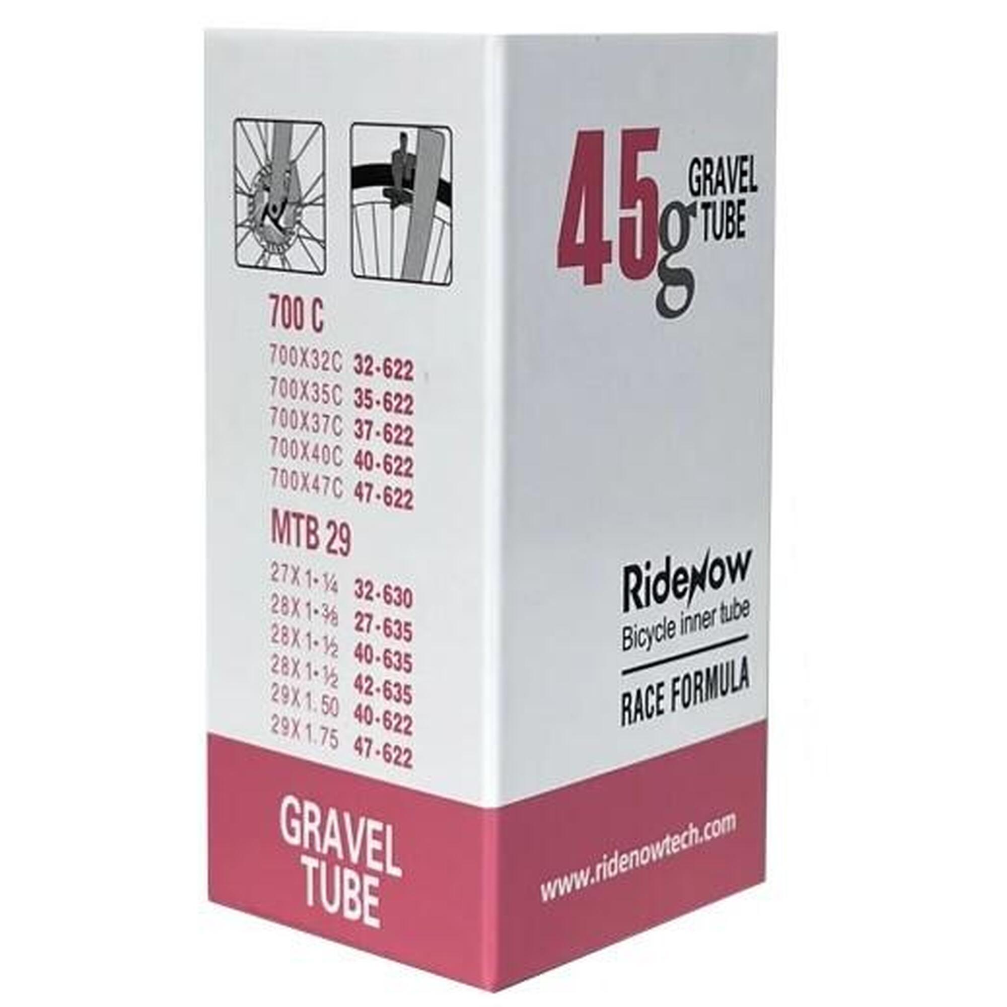 Dętka TPU RideNow Light 45g gravel 700/32-47C MTB 29/1.5-2.0 wentyl 65mm