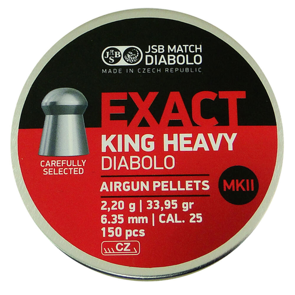 Śrut do wiatrówek Exact King Heavy MKII 2,2 grama kal. 6,35 mm 150 sztuk