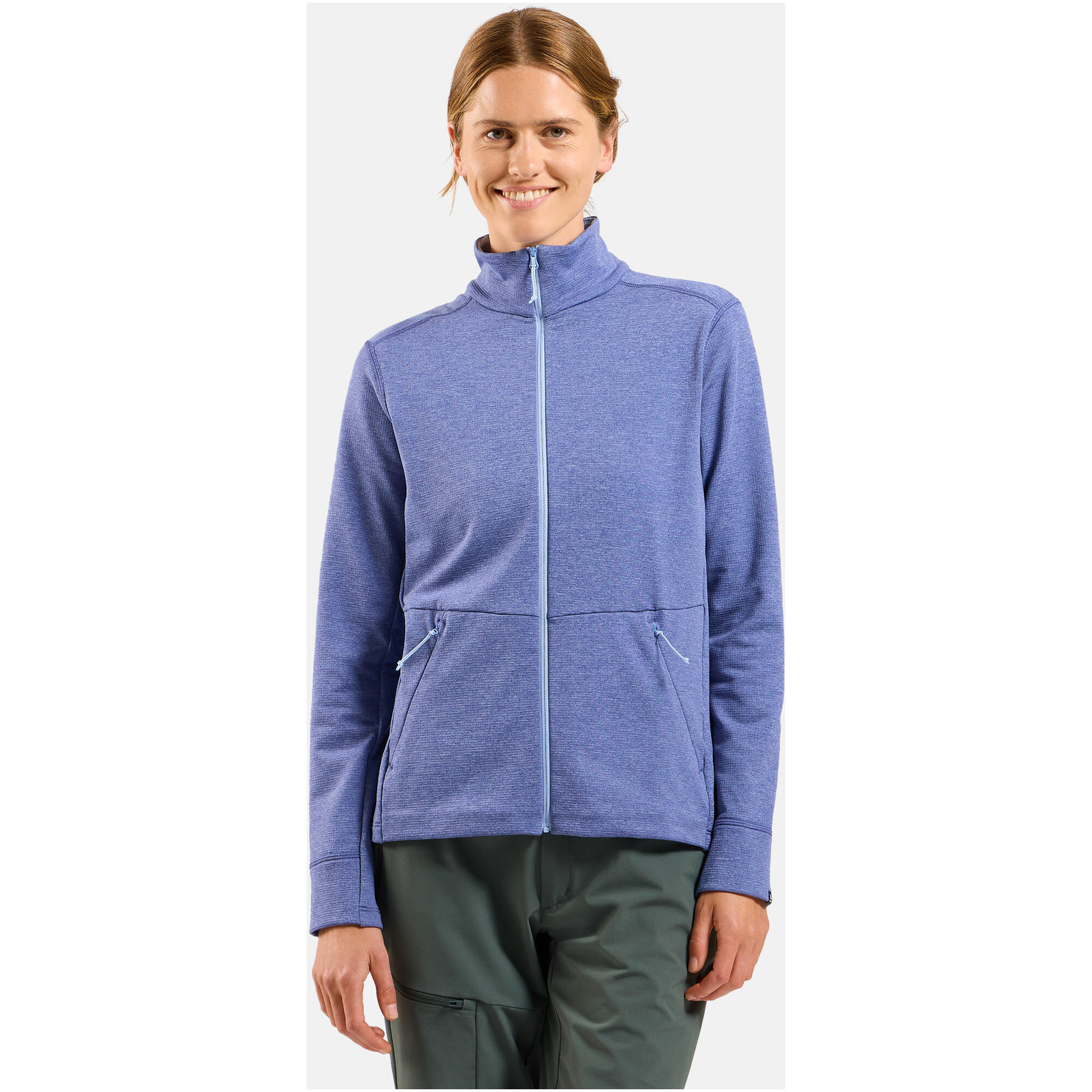 Bluza bez kaptura rozpinana Odlo Mid layer full zip GRID FLEECE