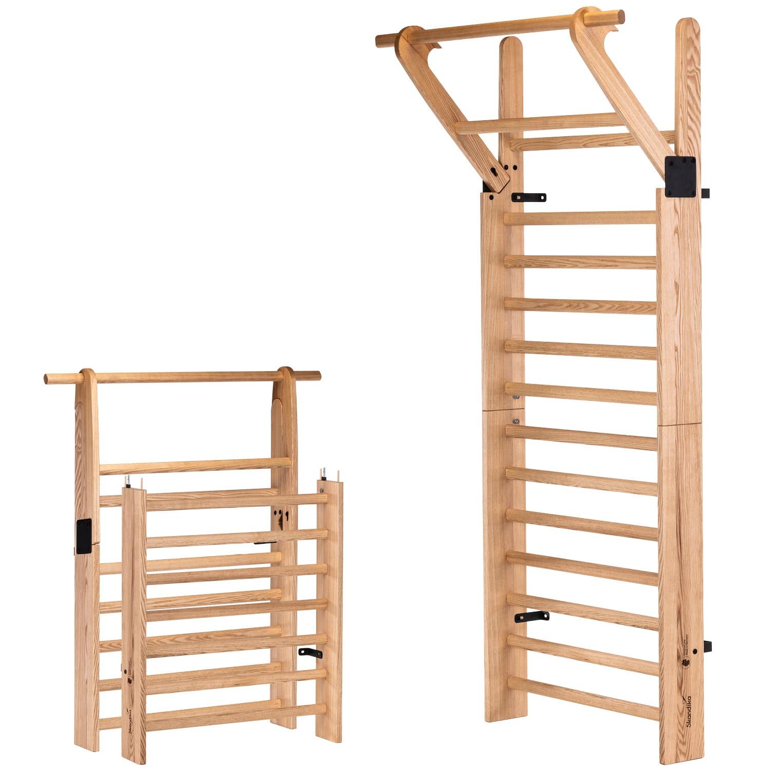 Drabinka gimnastyczna wstępnie zmontowana drewniana Vira + drążek do pociągania