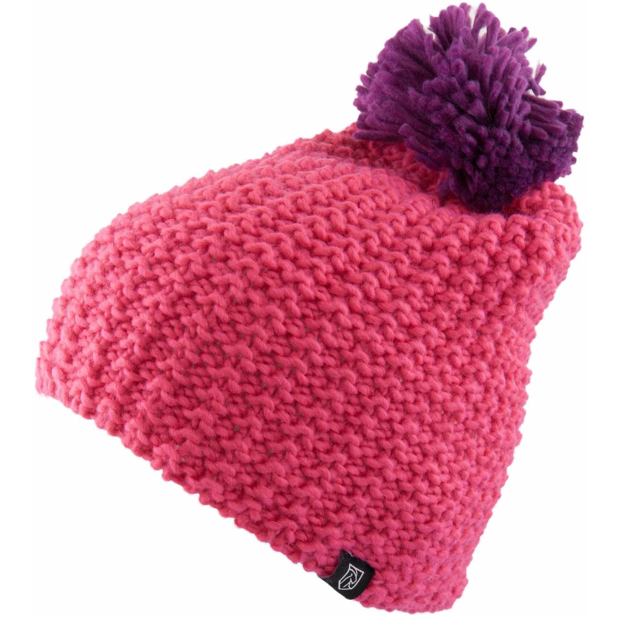 Ciepły kapelusz zimowy McKees Valdez wełna fuksja z Pom Pom