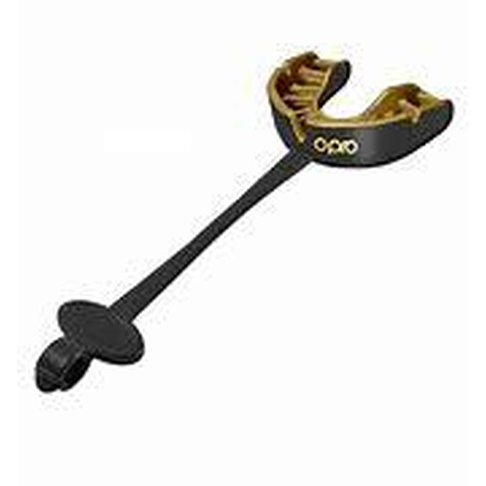 Ochraniacz Na Zęby Dla Dzieci Opro Gold + Strap Czarny/Złoty