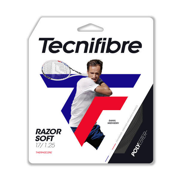 Naciąg tenisowy czarny Tecnifibre Razor Soft (12 m)