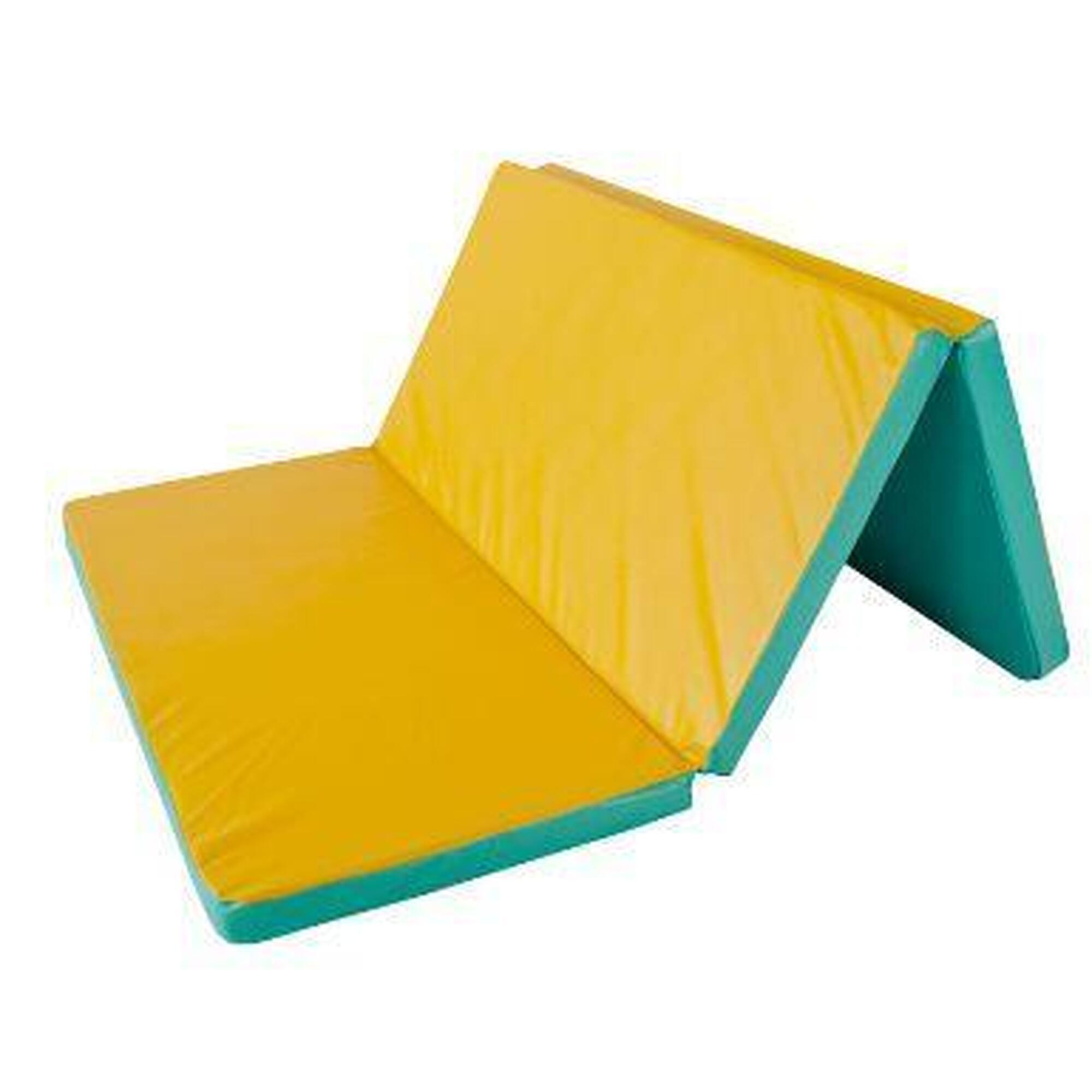 Materac Gimnastyczny Gamma 150X100X10 Trzyczęściowy Zielono-Żółty