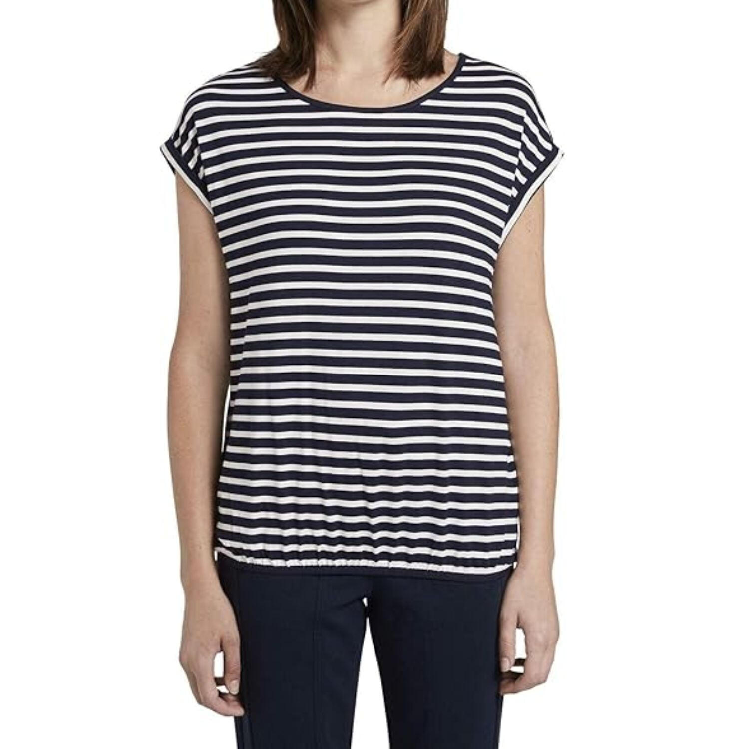 Koszulka turystyczna damska Tom Tailor Striped Crew-Neck
