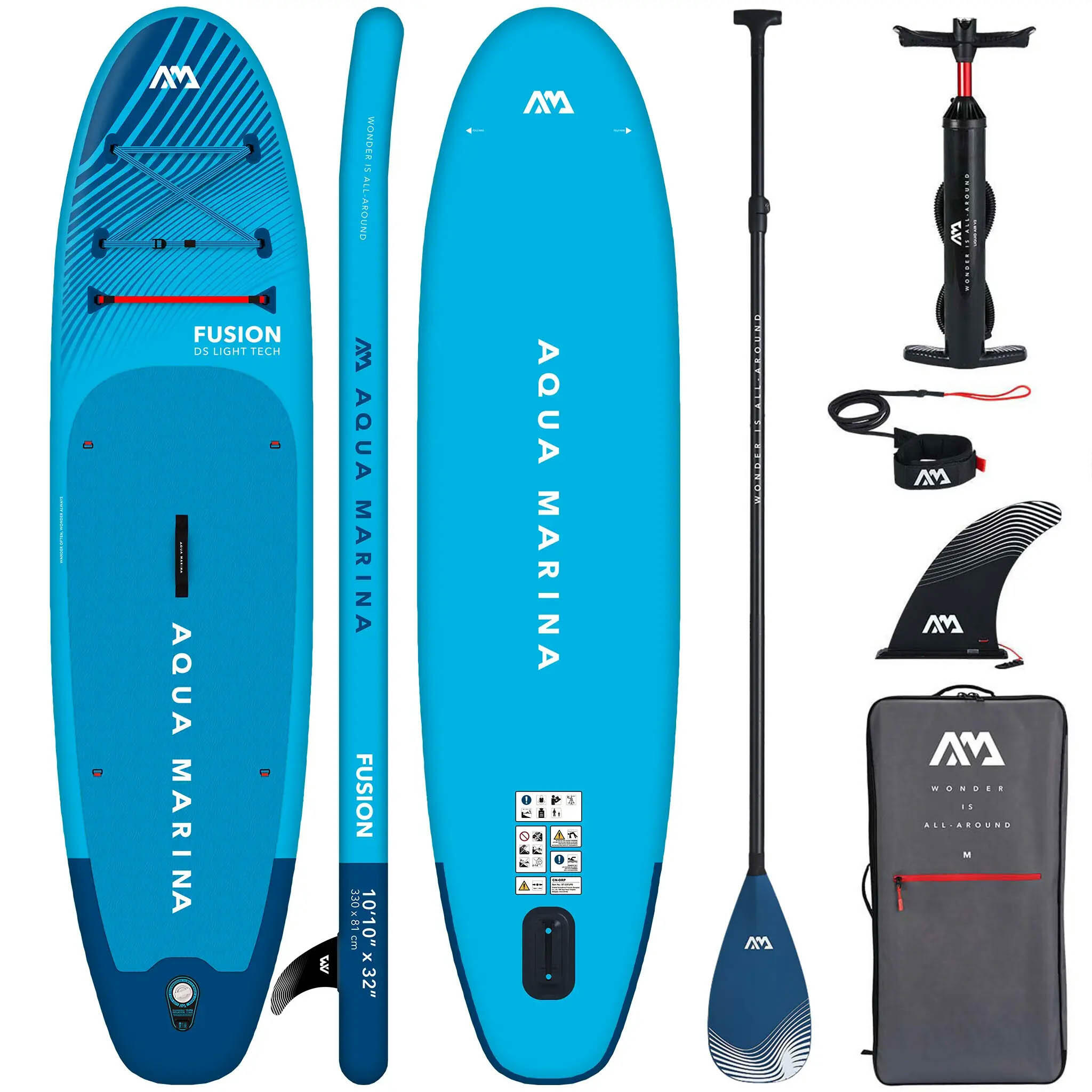 Deska do pływania SUP Aqua Marina Fusion 330 cm NIEBIESKI + WIOSŁO CARBON