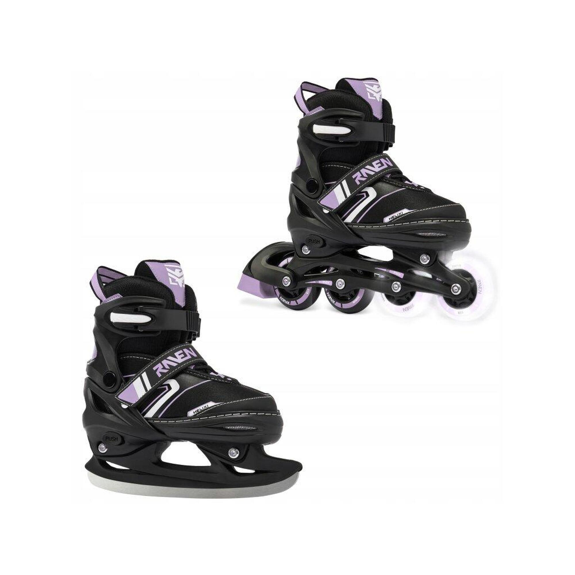 Rolki Łyżwy 2w1 Regulowane Raven Helixi Kółka LED