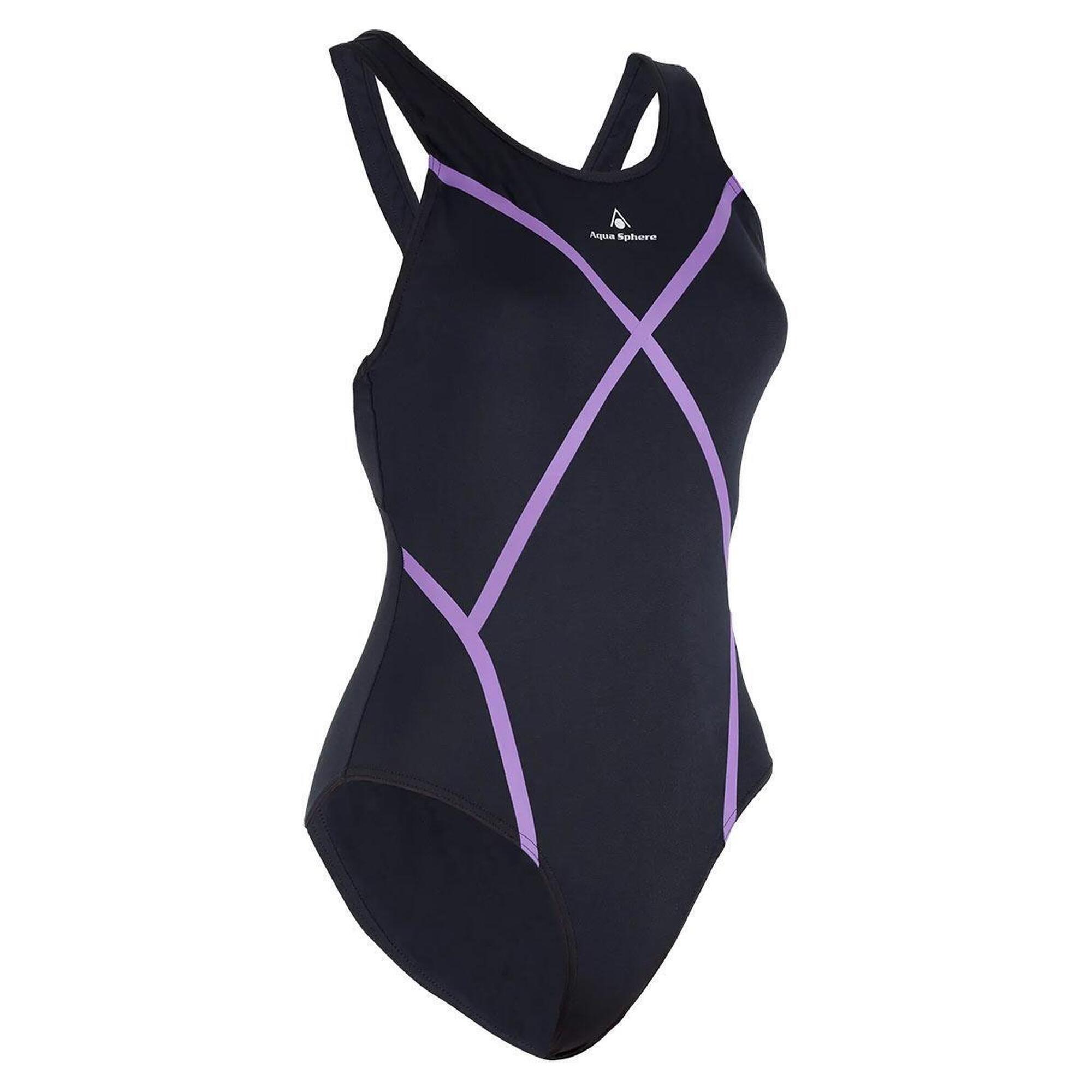 Strój Kąpielowy Aqua Sphere Capri – Czarno-Fioletowy – Rozmiar 32