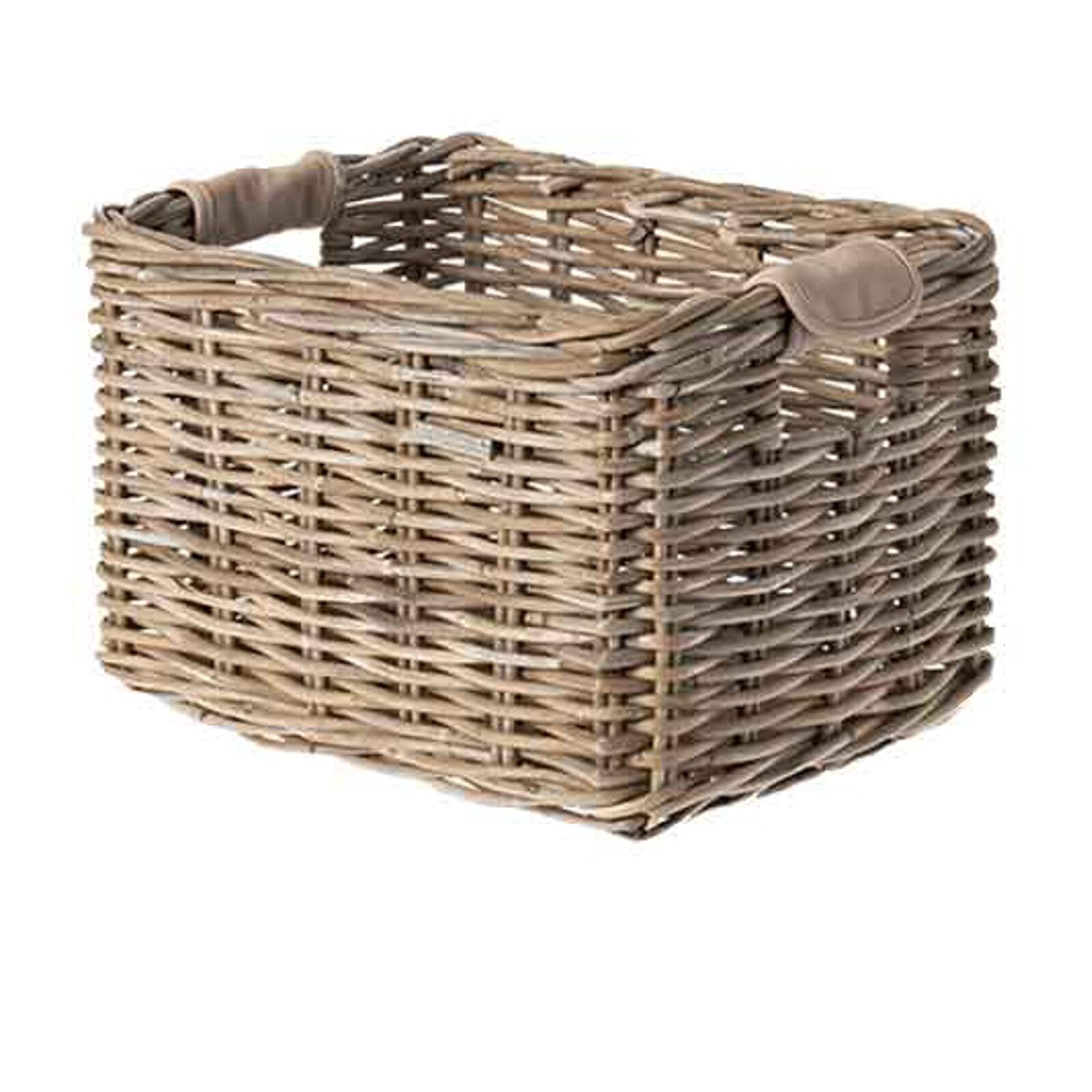 Rattanowy Koszyk Na Rower Dorset Średni 27 X 39 X 21 Cm - Naturalny Szary
