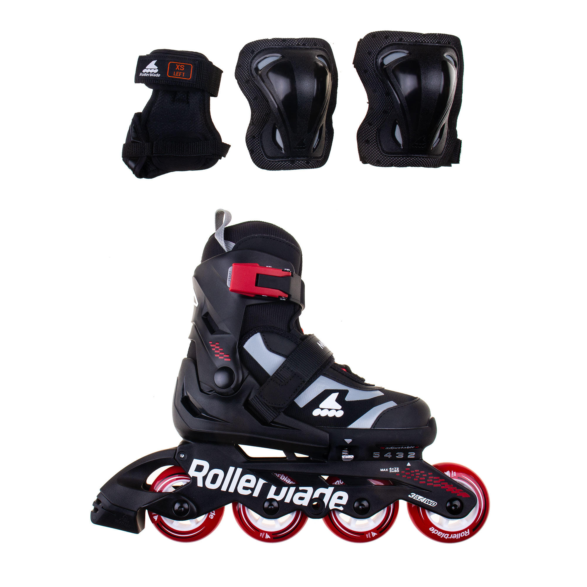 Rolki fitness i ochraniacze dla dzieci Rollerblade Microblade Combo regulowane
