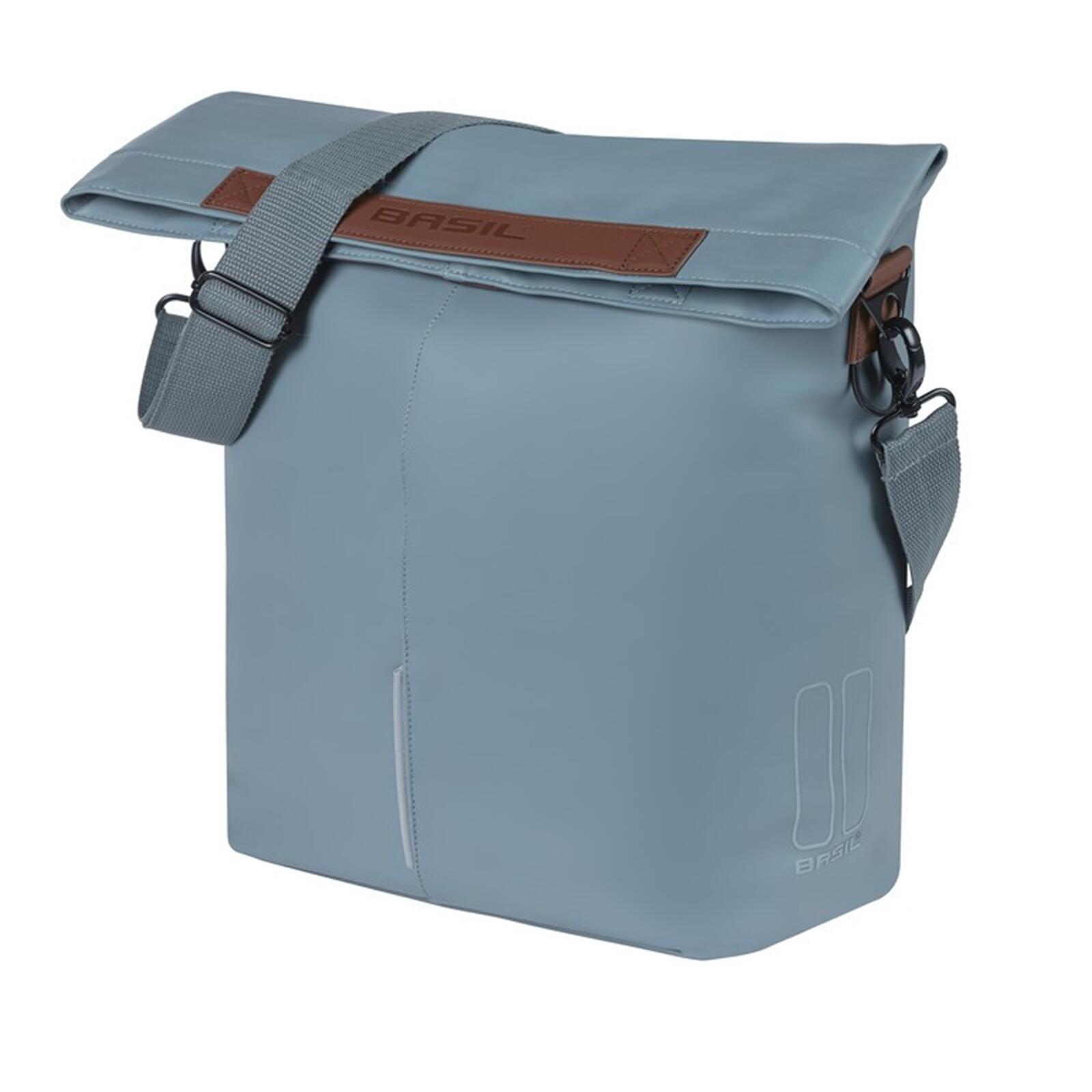 Torba na rower miejski, grafitowo-niebieska