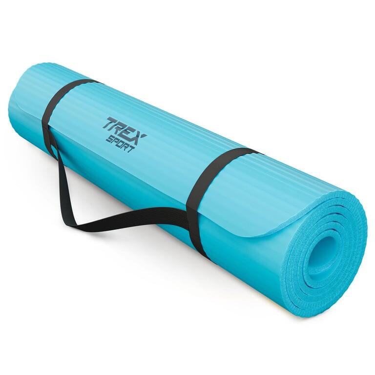 Mata fitness do ćwiczeń jogi pilatesu Trex Sport 190x80cm niebieska 10mm