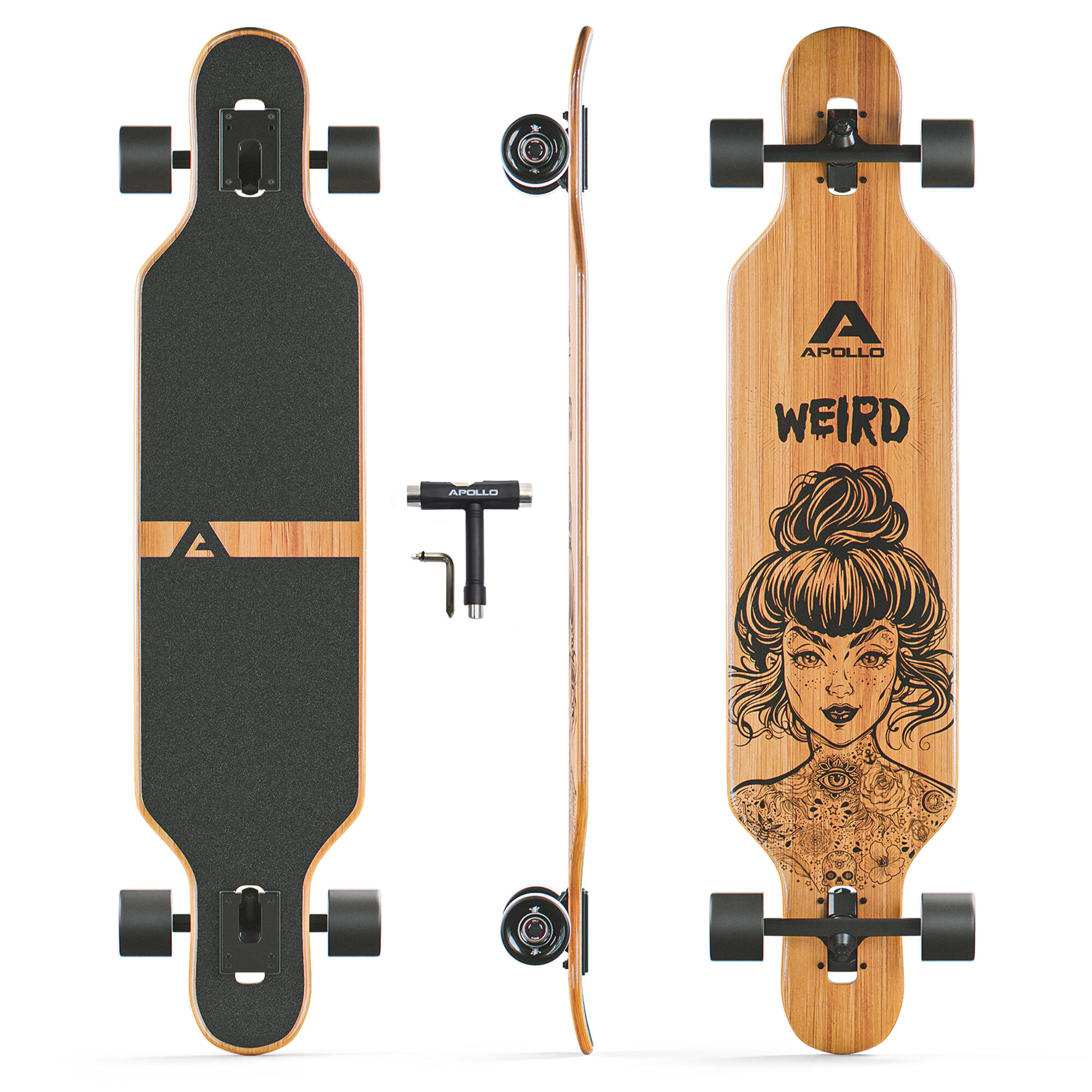 Longboard Twin Tip DT Fiberglas wyjątkowo lekki i stabilny