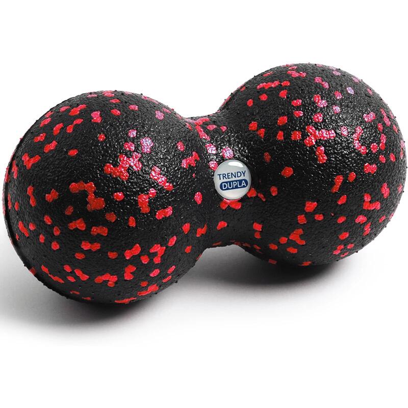 Piłka masująca Trendy Dupla twarda czarno-czerwona