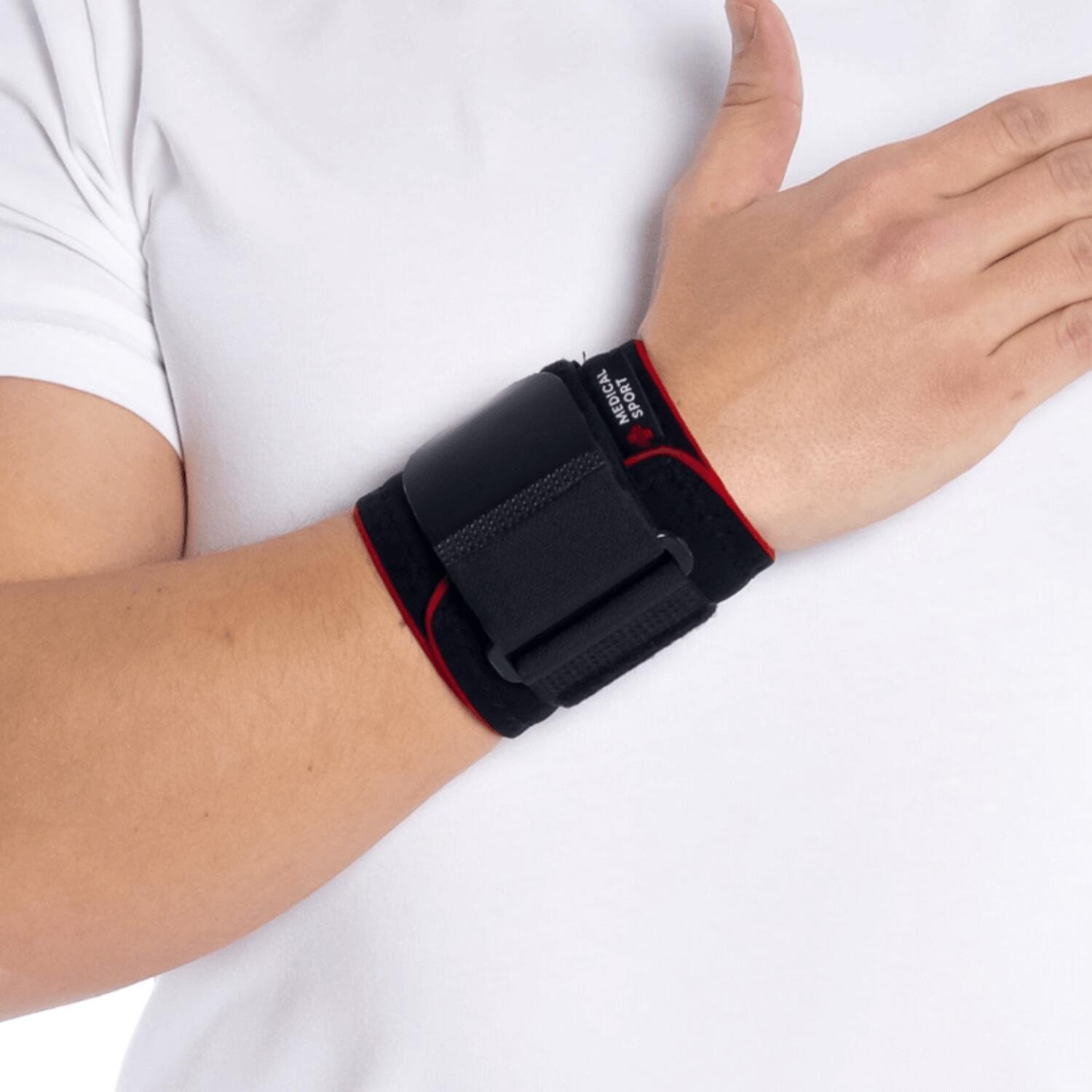 Stabilizator nadgarstka z elastycznym paskiem MSupport Red