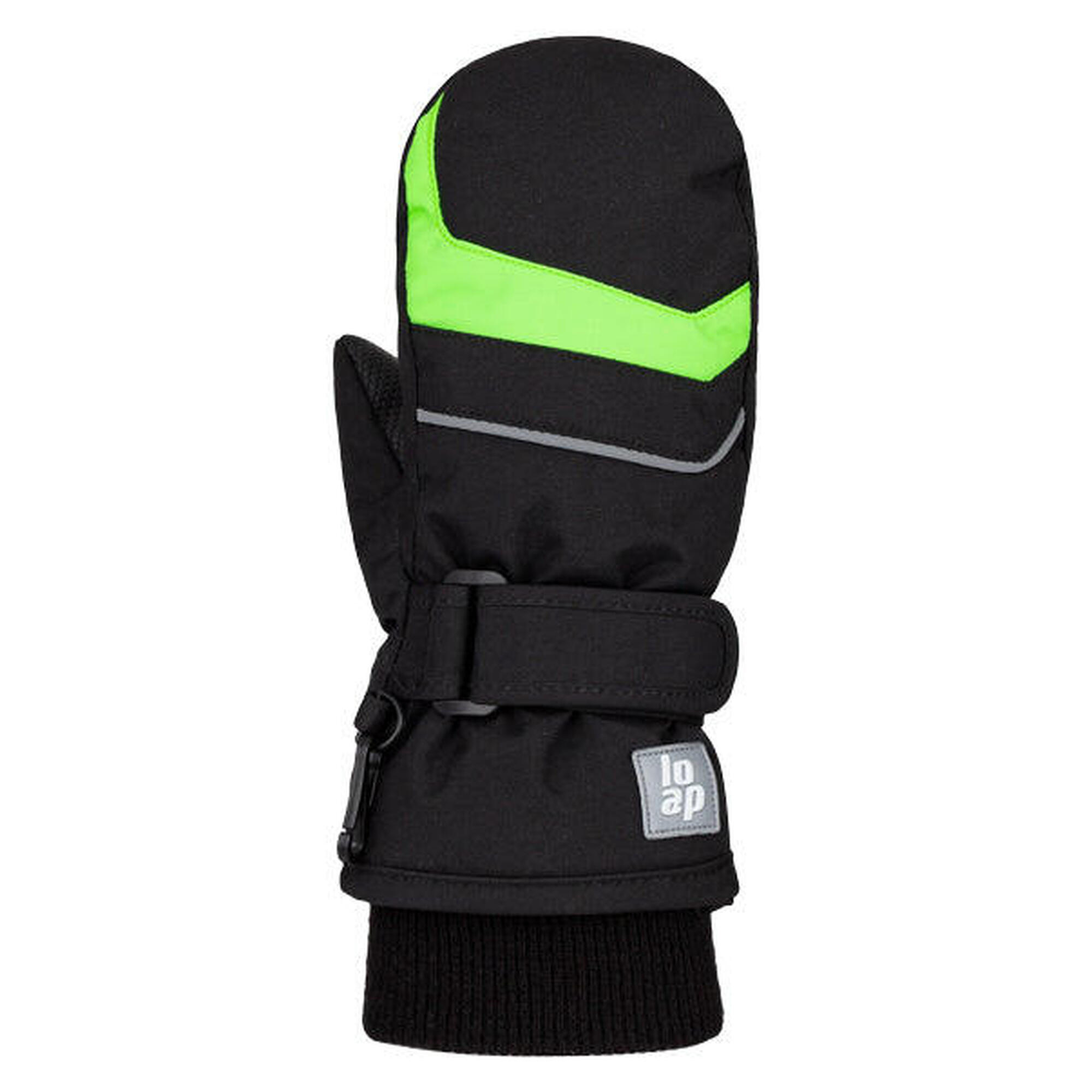 Rękawice dla dzieci Loap Rula Czarny-Zielony - Ciepłe i Wodoodporne