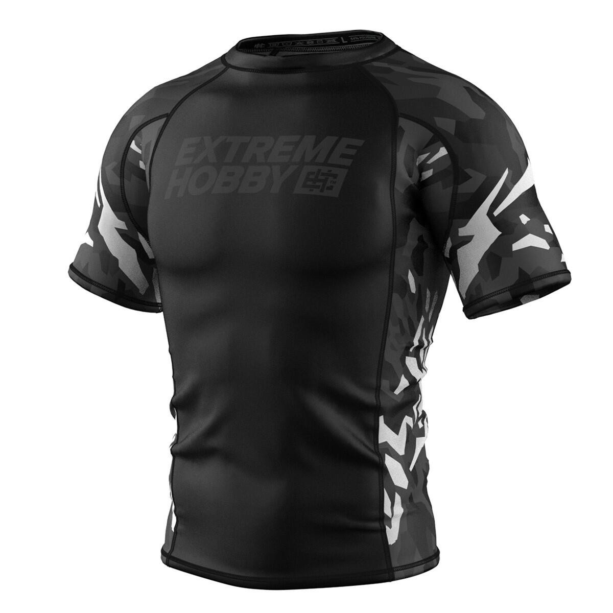 Koszulka Męska Rashguard MMA na Siłownię EXTREME HOBBY BLACK PANTHER