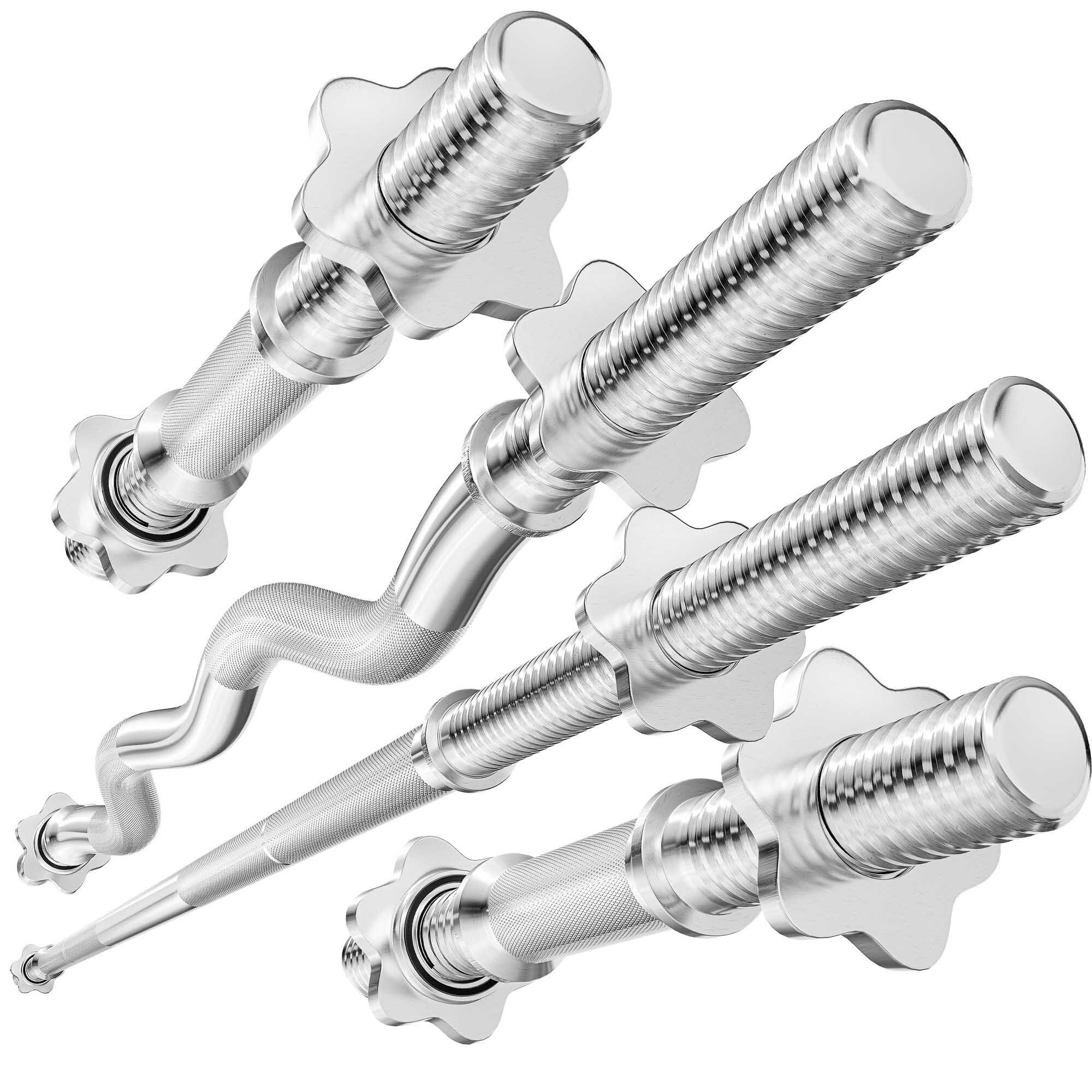 Zestaw gryfów do treningu siłowego Hop-Sport 218cm + 120cm lekko łamany + 2x40cm