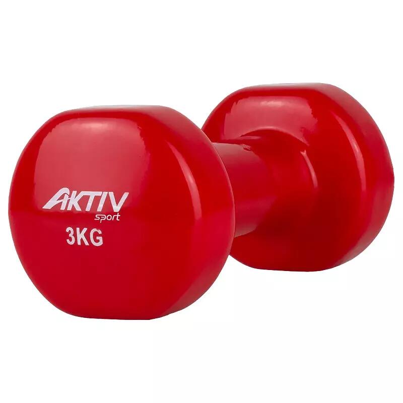 Hantel winylowy Aktivsport 3 kg czerwony
