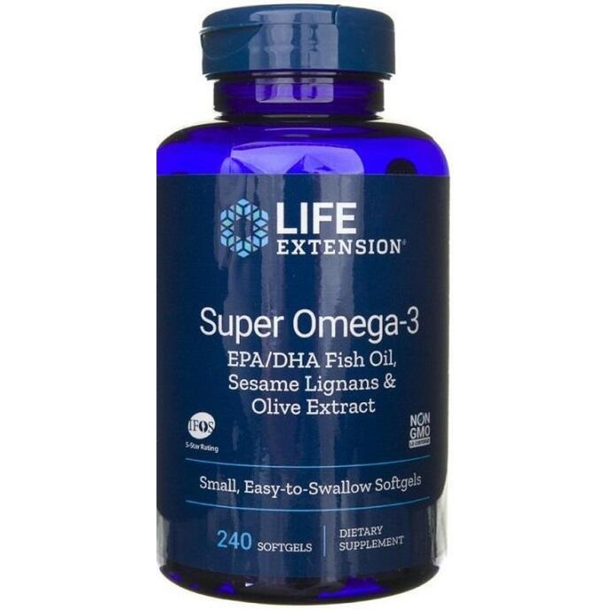 Life Extension Super Omega-3 EPA/DHA with Sesame Lignans & Olive Extract