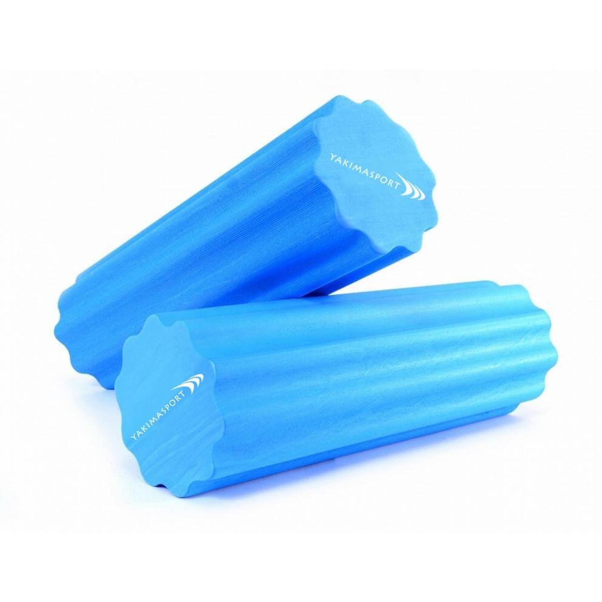 Wałek do masażu 45 cm wyżłobiony niebieski masaż mięśni eva