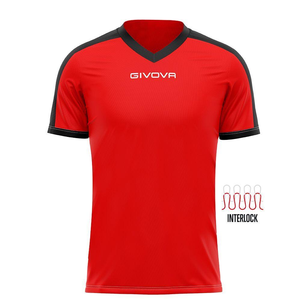 T-shirt Sportowy Givova Revolution Czerwono-Czarny 3XL dla Mężczyzn