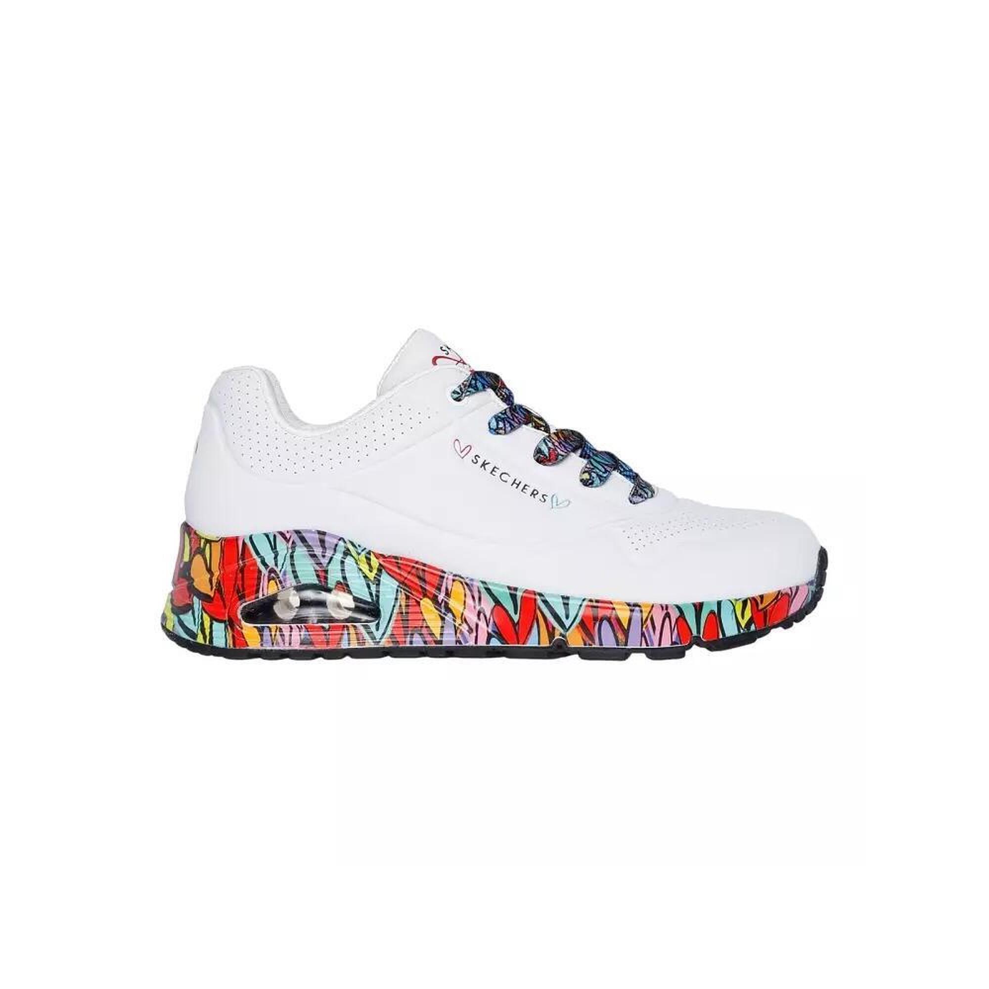 Chaussures Femme UNO - RAVAGED LOVE WMLT Blanc Blanc SKECHERS