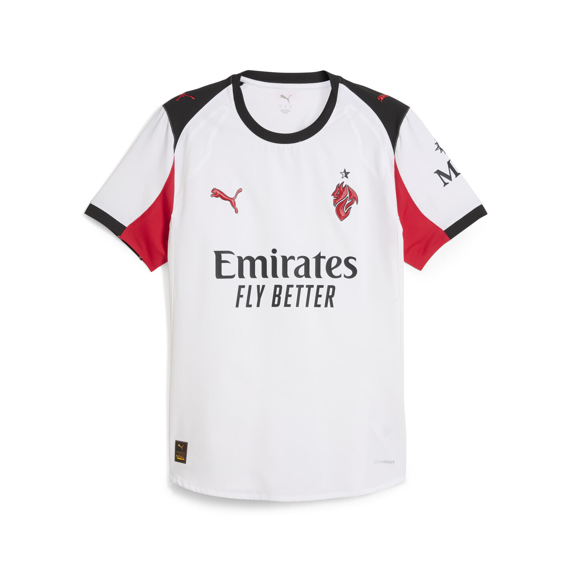 Męska koszulka wyjazdowa authentic AC Milan 25/26 PUMA White For All Time Red
