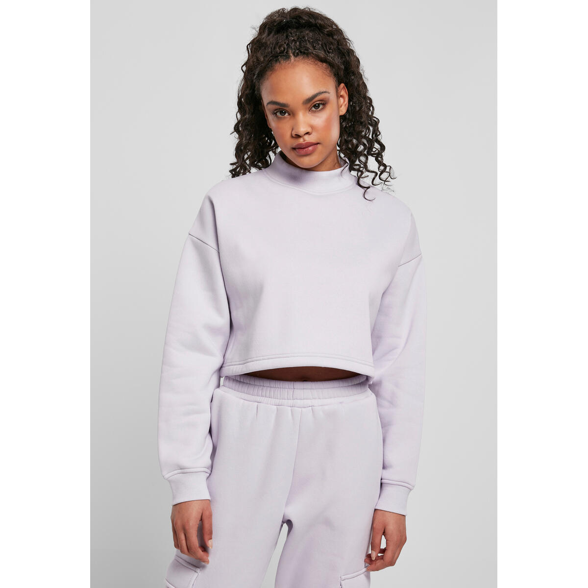 Bluza damska Urban Classics cropped oversized high neck crew