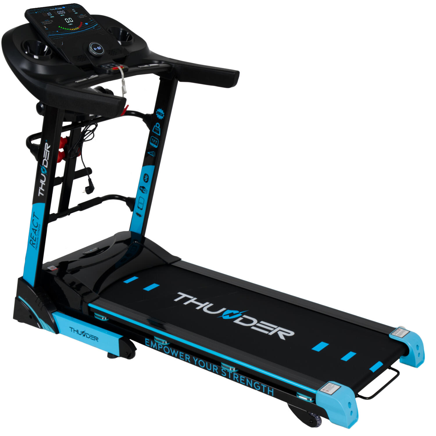 Bieżnia elektryczna do biegania składana Thunder REACT-DS-BLACK