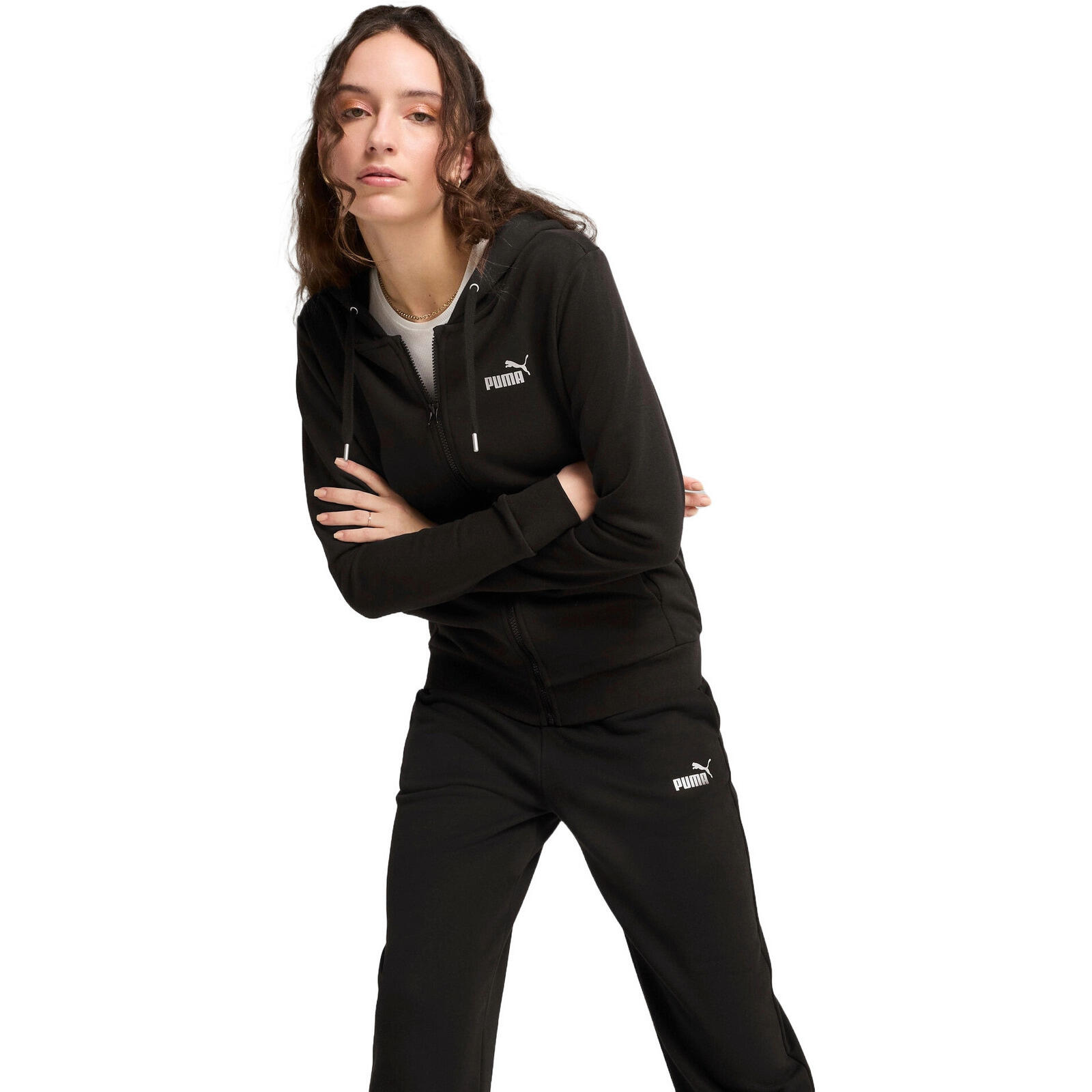 Dres damskie Puma Metallic Hooded Sweat Suit Tr Op