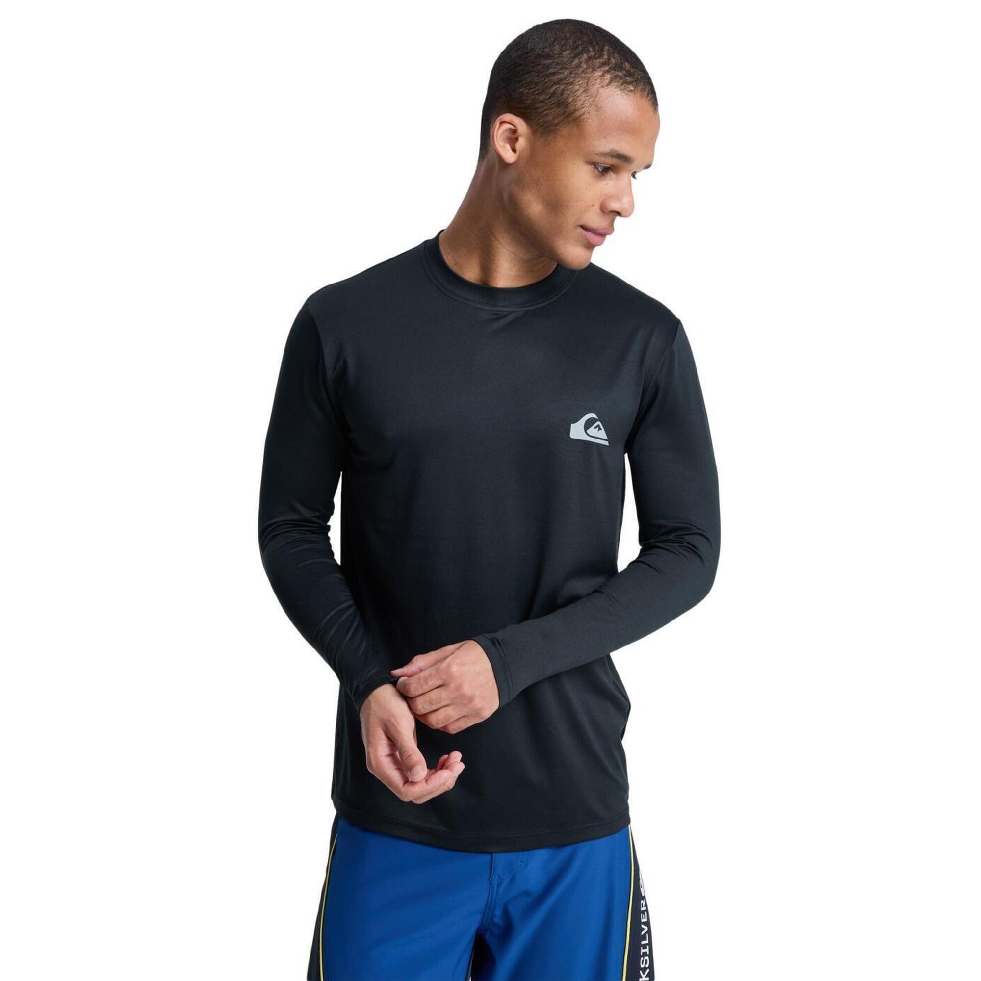 Koszulka surfingowa z długim rękawem UPF 50 dla Mężczyzn EVERYDAY SURF Czarny