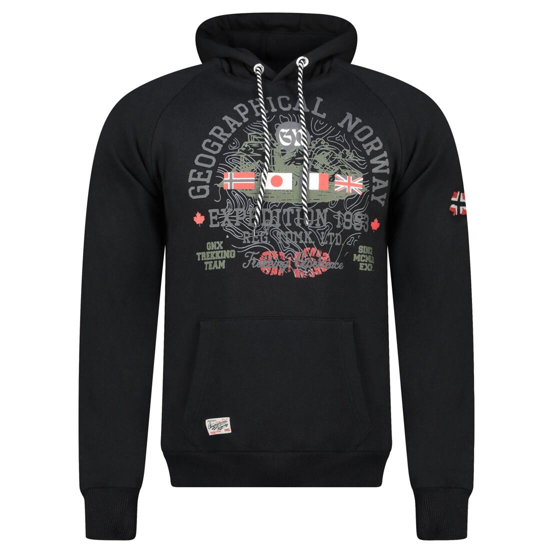 Bluza męska Geographical Norway GEXPE BLACK czarna na zamek.