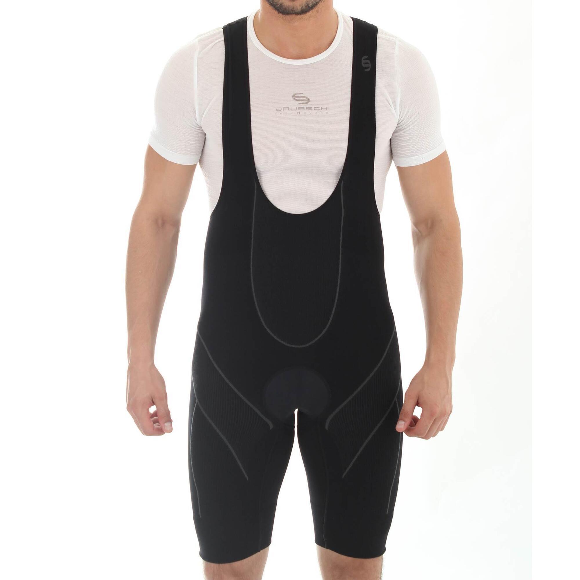 Spodenki rowerowe męskie krótkie z wkładką i szelkami Brubeck