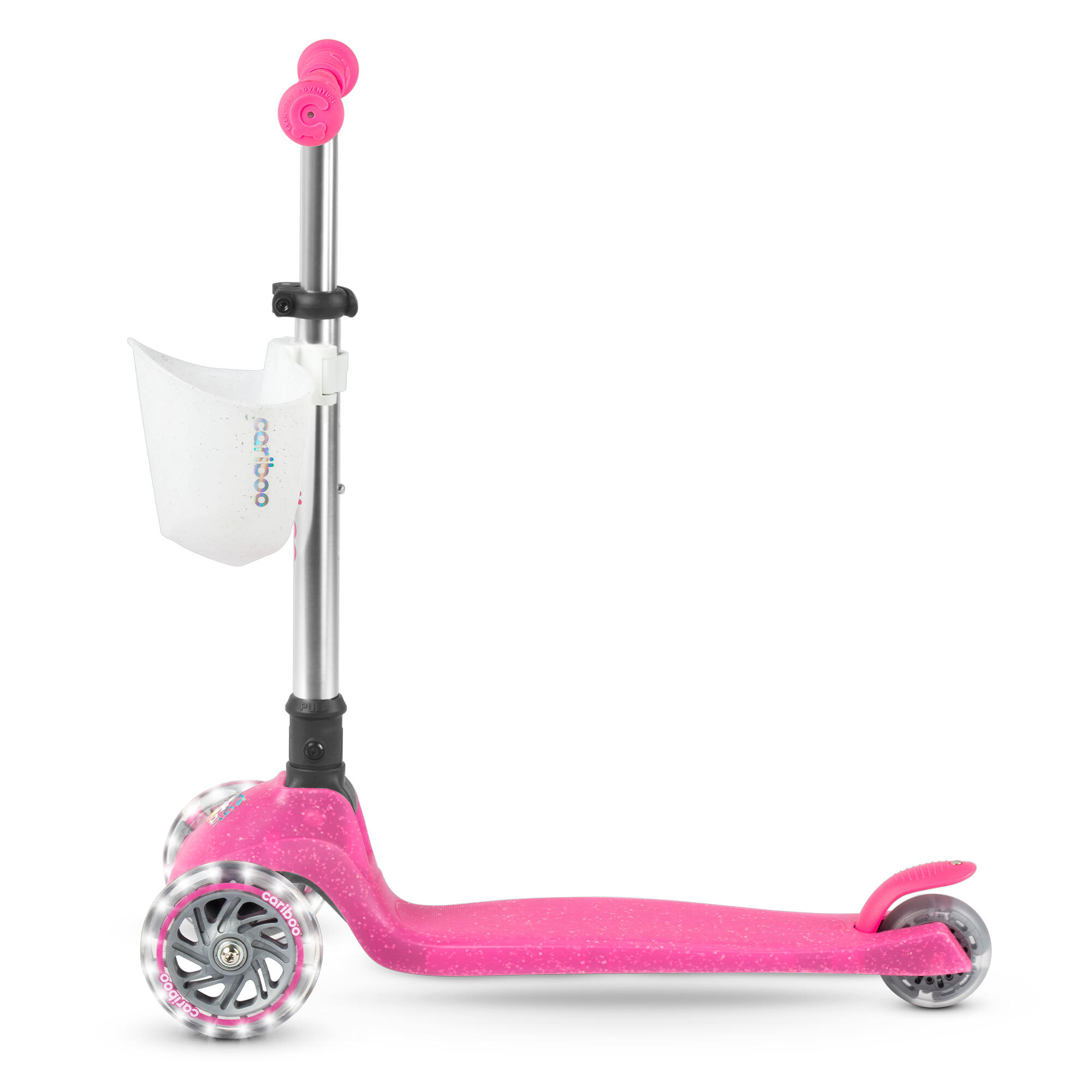 Hulajnoga trójkołowa składana z kołami LED świecąca w ciemności Cariboo Ghost