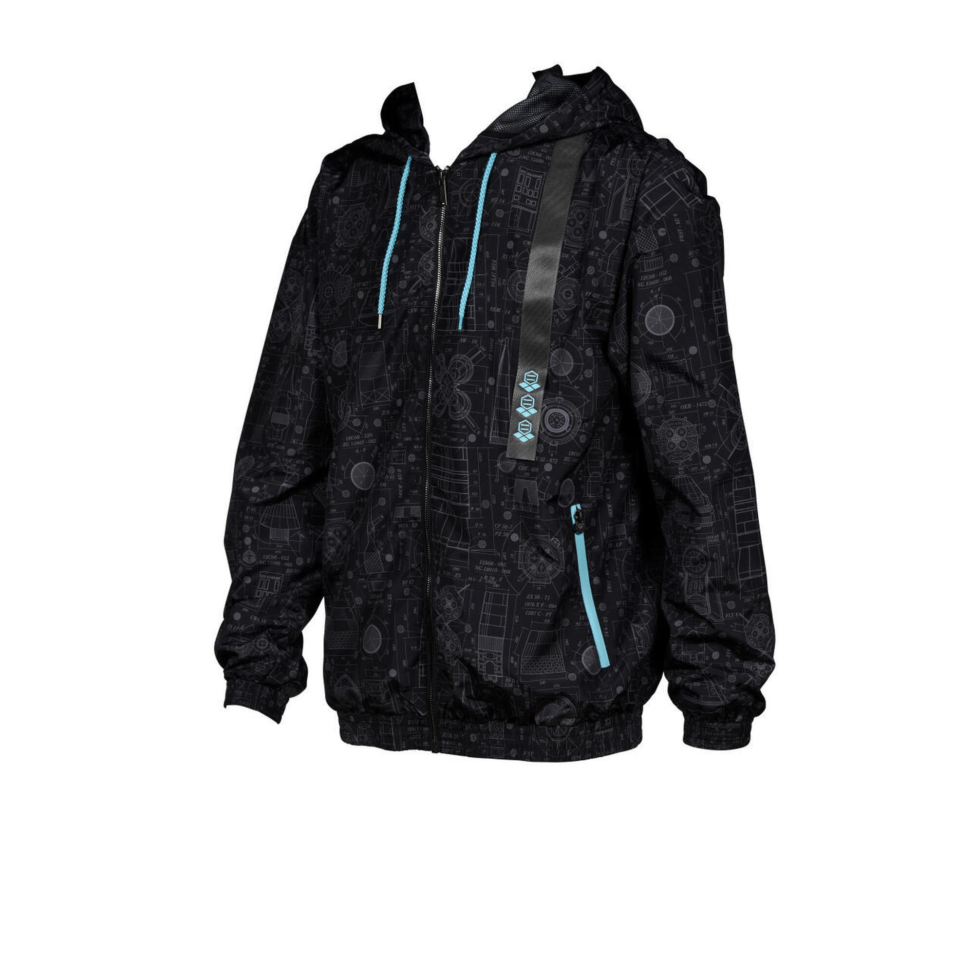 Kurtka sportowa z kapturem przeciwwiatrowa przeciwdeszczowa Arena Titan