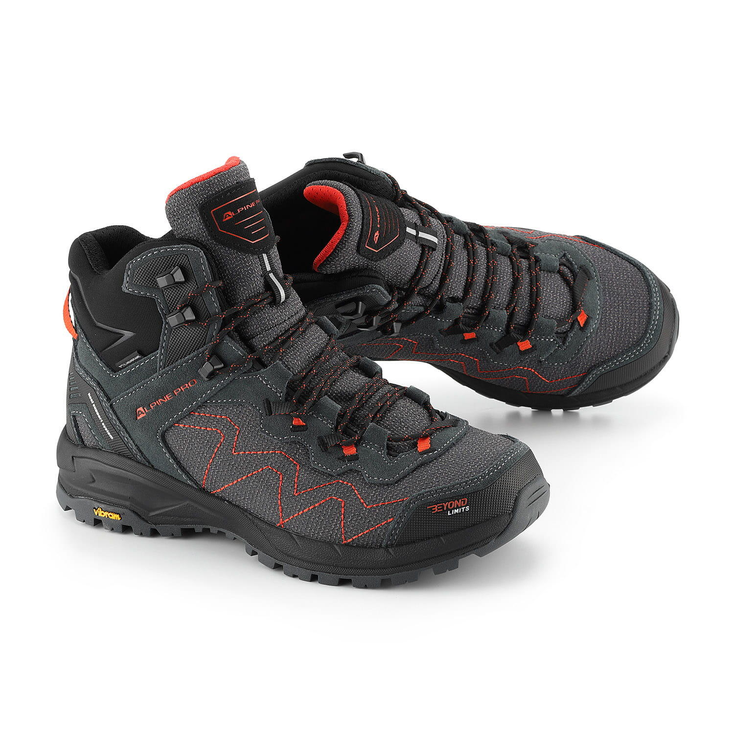 Buty wysokie trekkingowe unisex Alpine Pro Cerne 2 Vibram