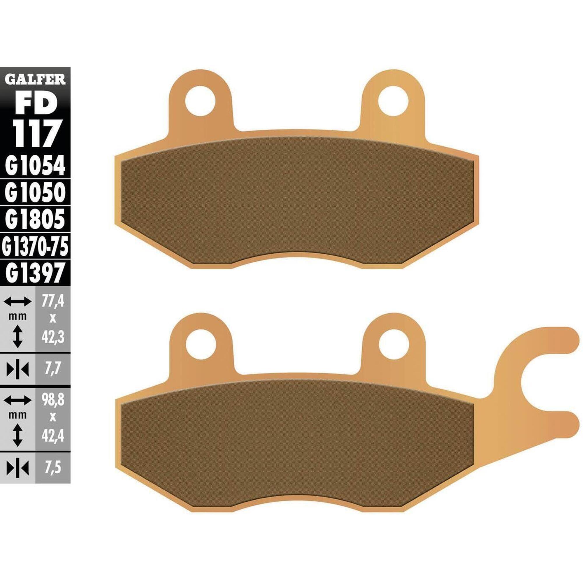 Klocki hamulcowe Galfer FD117 G1370 z metalu sinterowanego