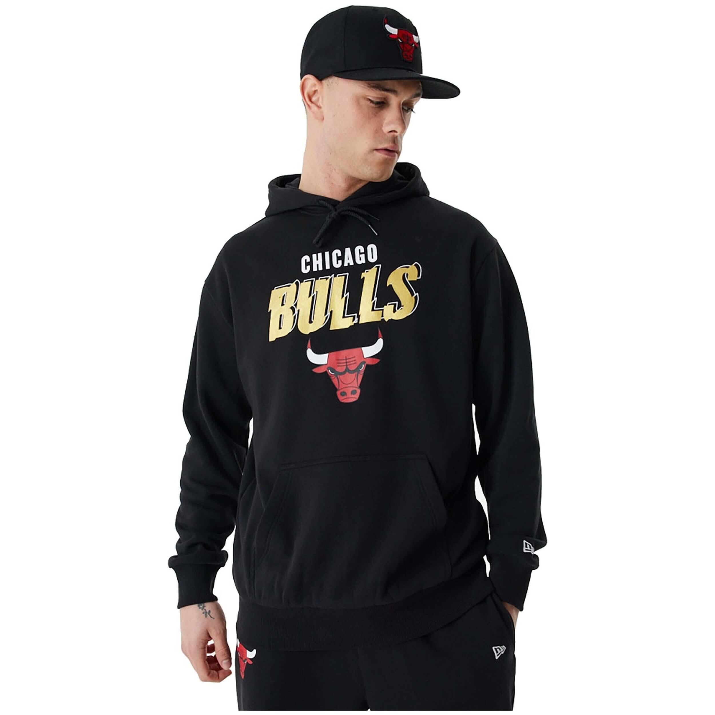 Bluza męska New Era Team Script OS Hoody Chicago Bulls