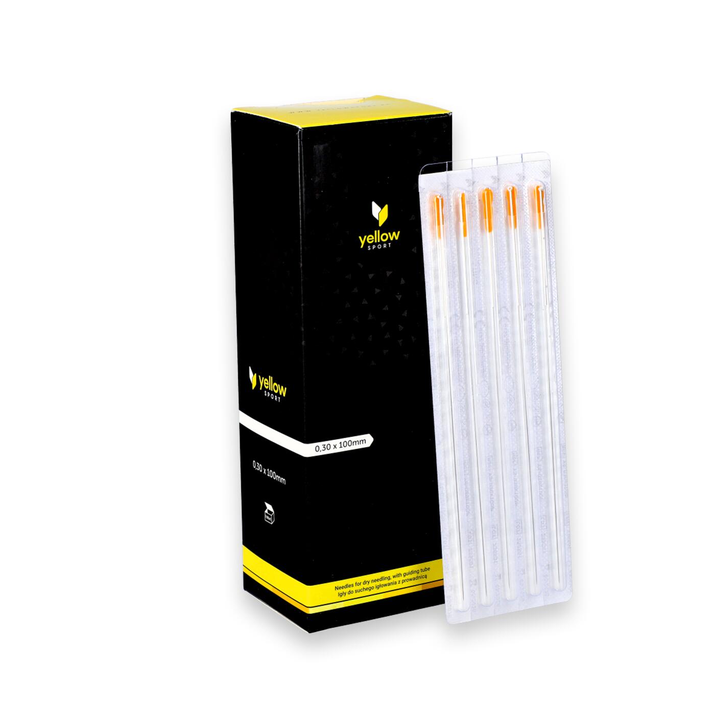Igły do suchego igłowania z prowadnicą - yellowSTING, 0,30 x 100mm