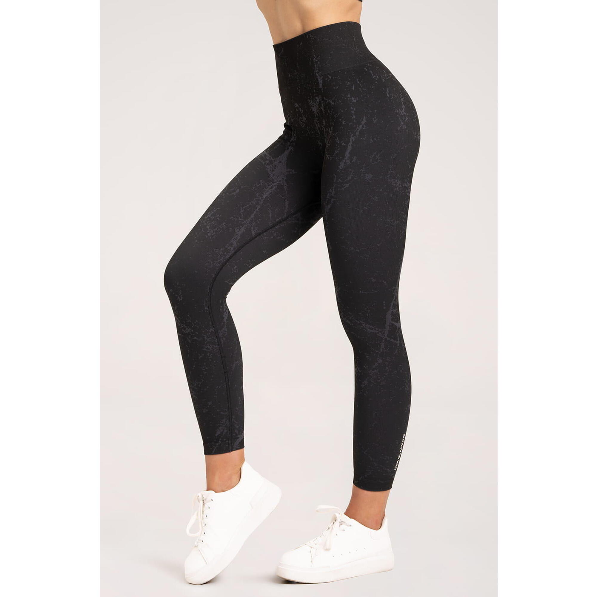 Legginsy fitness damskie Gym Glamour marble