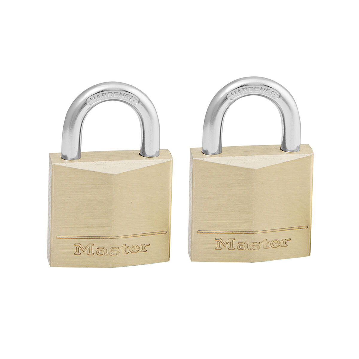 Zestaw 2 mosiężnych kłódek na klucz Master Lock 130EURD, kolor złoty