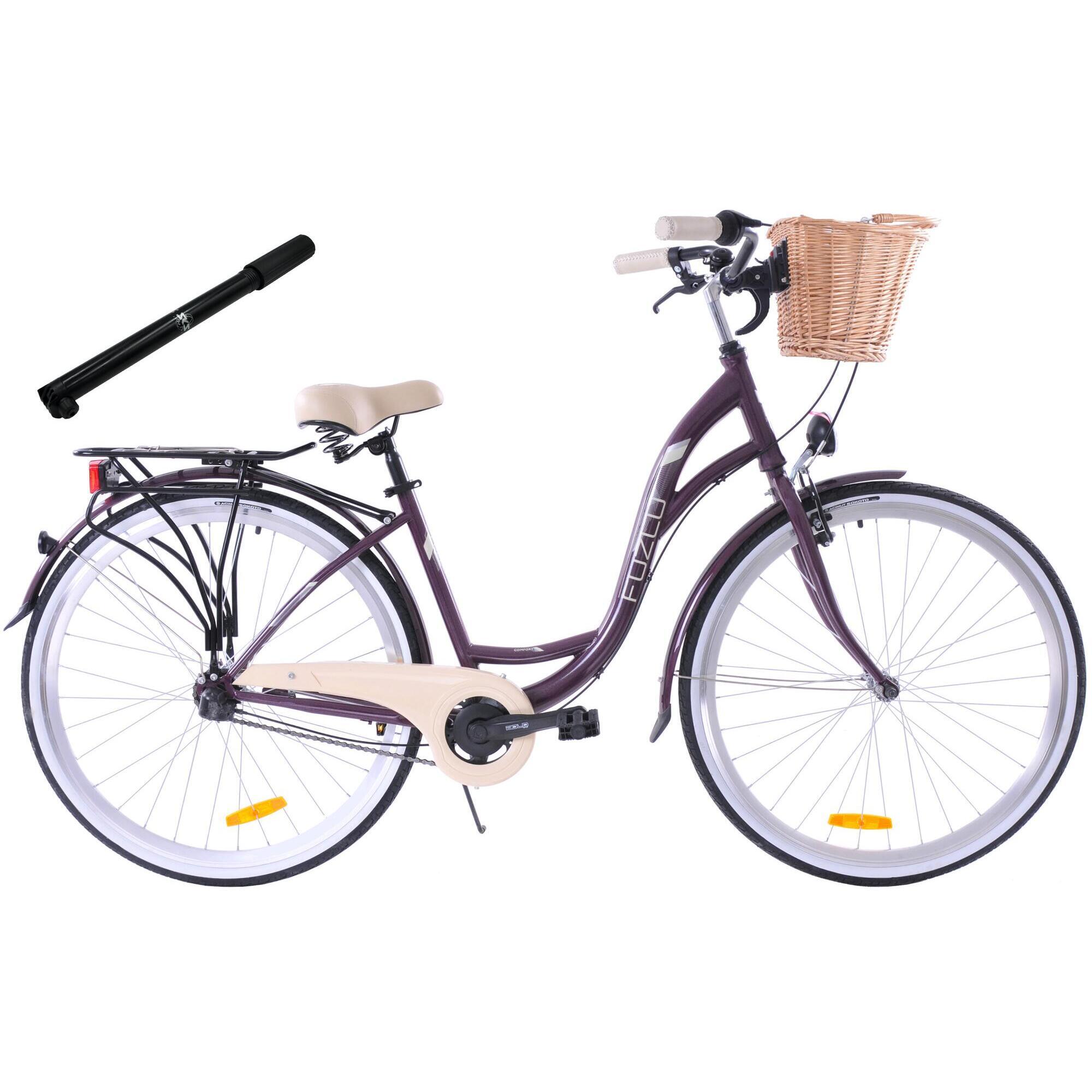 Rower miejski 28 Fuzlu Nevada S3 fioletowy