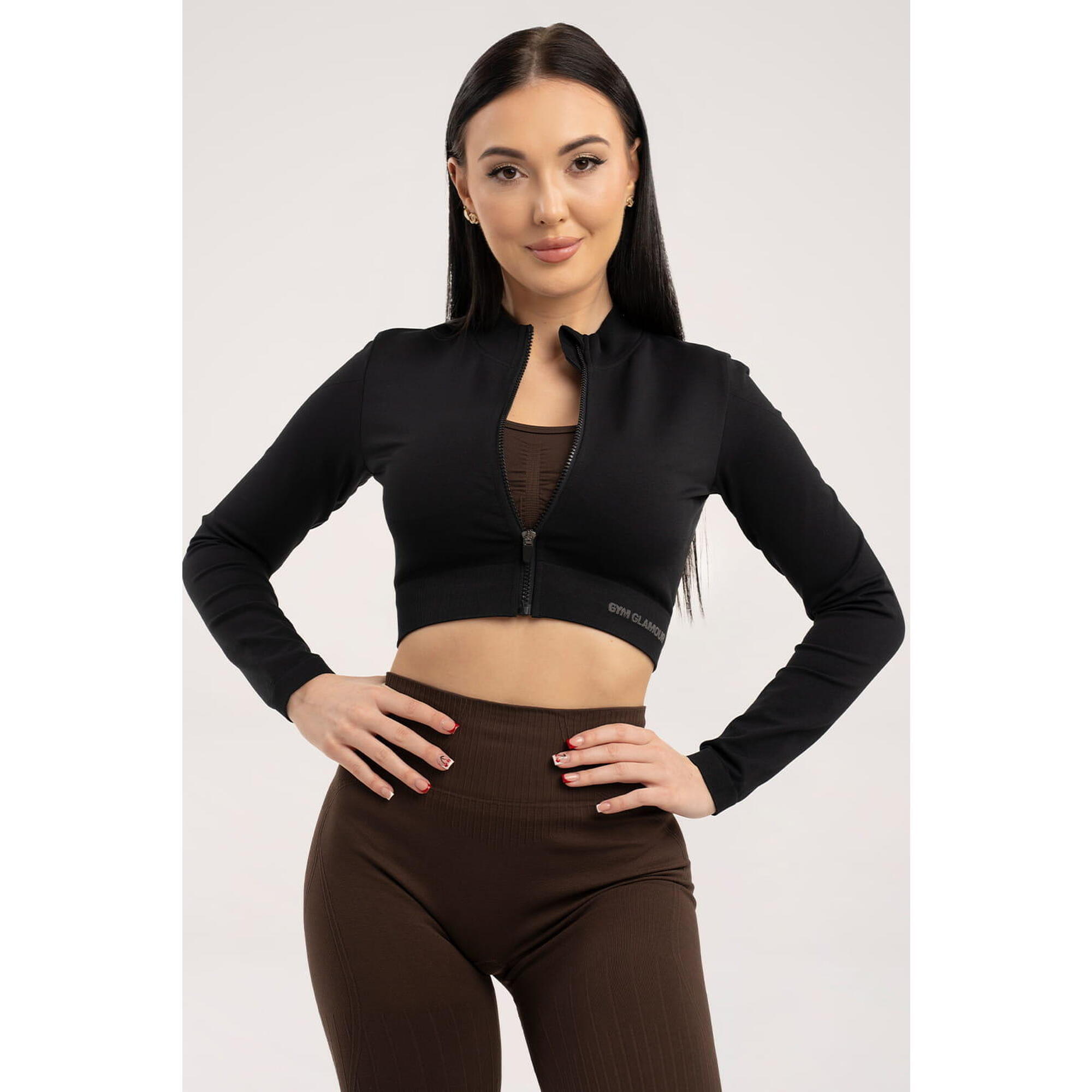 Bluza fitness damska Gym Glamour bezszwowa rozpinana