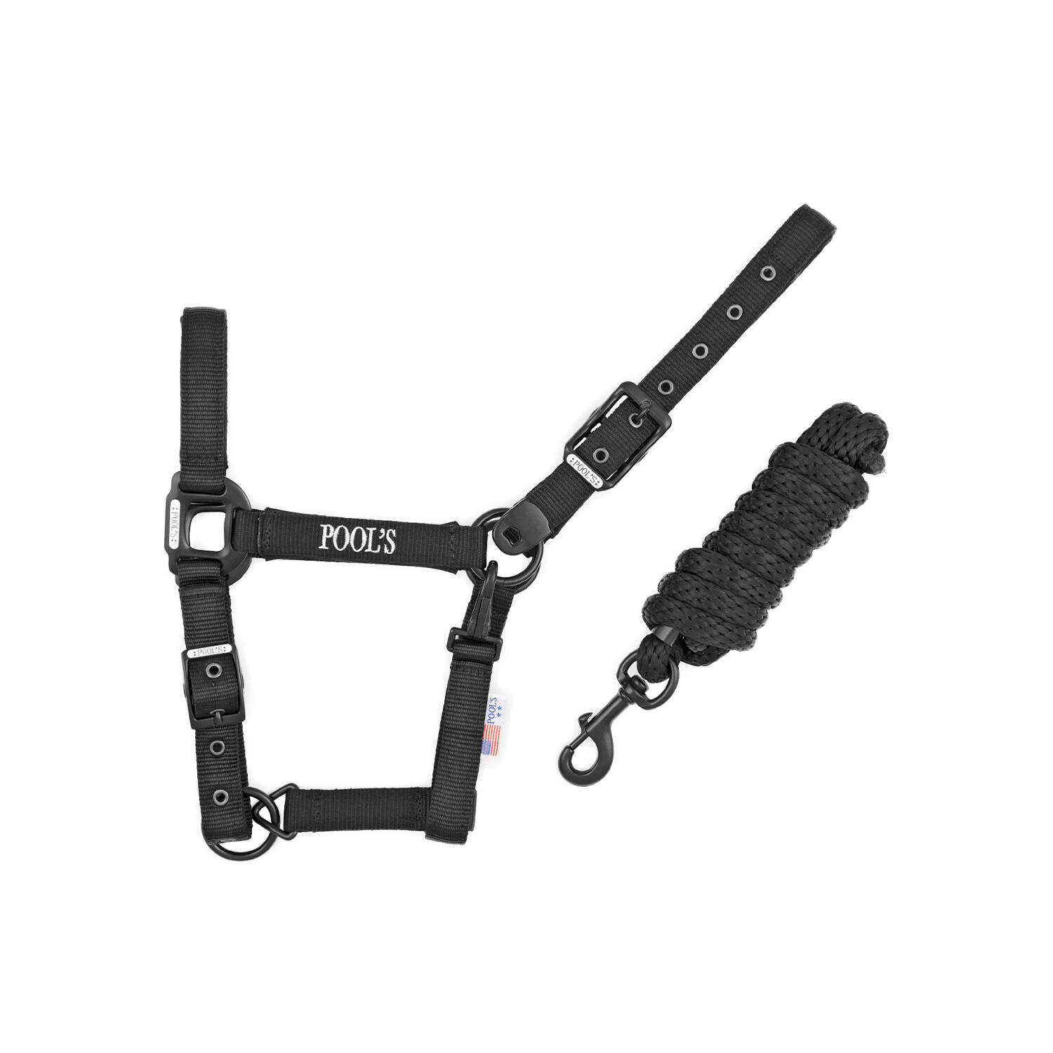 Nylonowy kantar dla konia z skórzanym wzmocnieniem Pool's