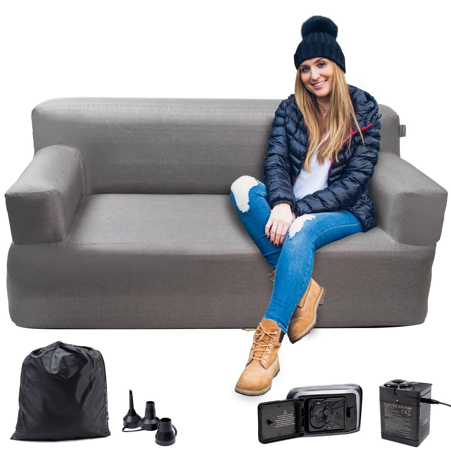 Podwójny fotel dmuchany sofa kanapa kempingowa Easy Air Premium, 2-osobowa 200kg