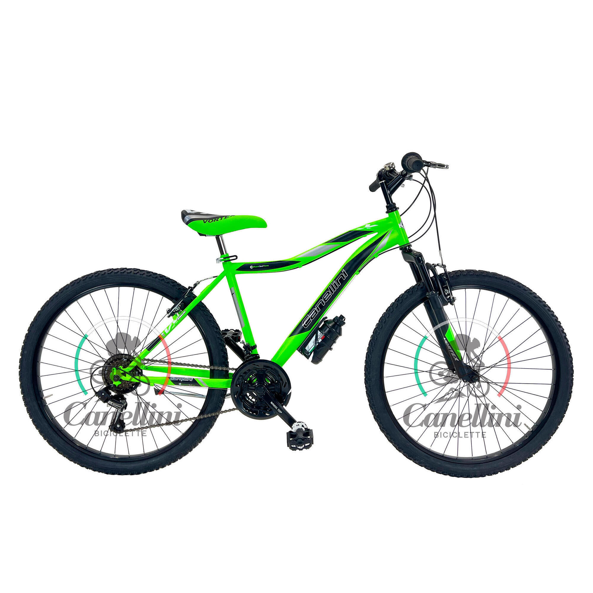 Rower Dziecięcy MTB Canellini VORTEX 26" - Zielony/Czarny