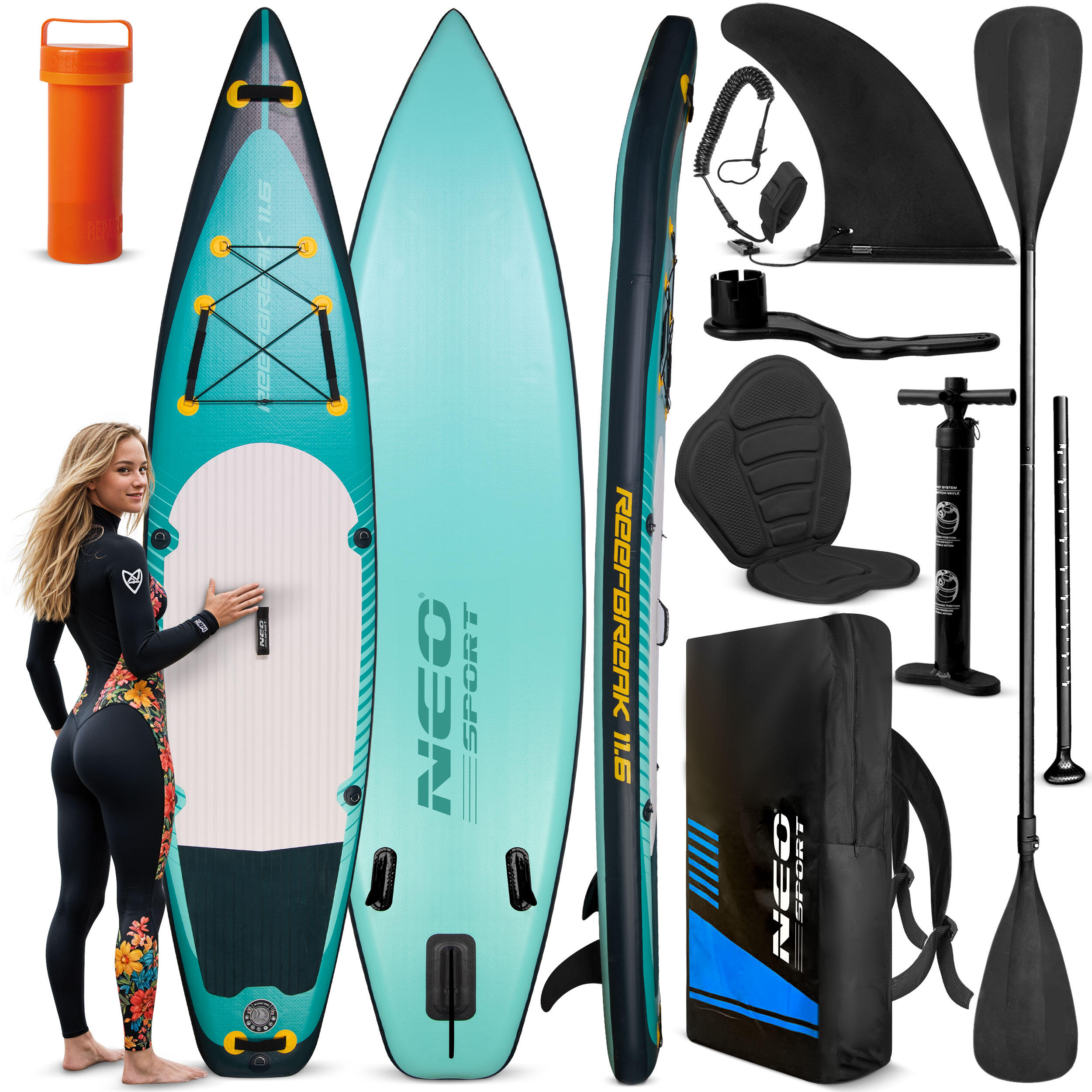 Deska SUP do pływania pompowana Paddle Reefbreak 350cm Neo-Sport