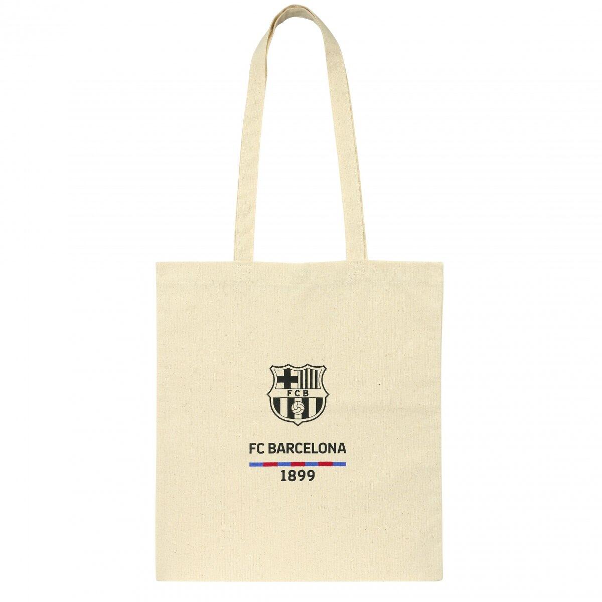 FC Barcelona torba na zakupy płóciennaTote Bag beżowa